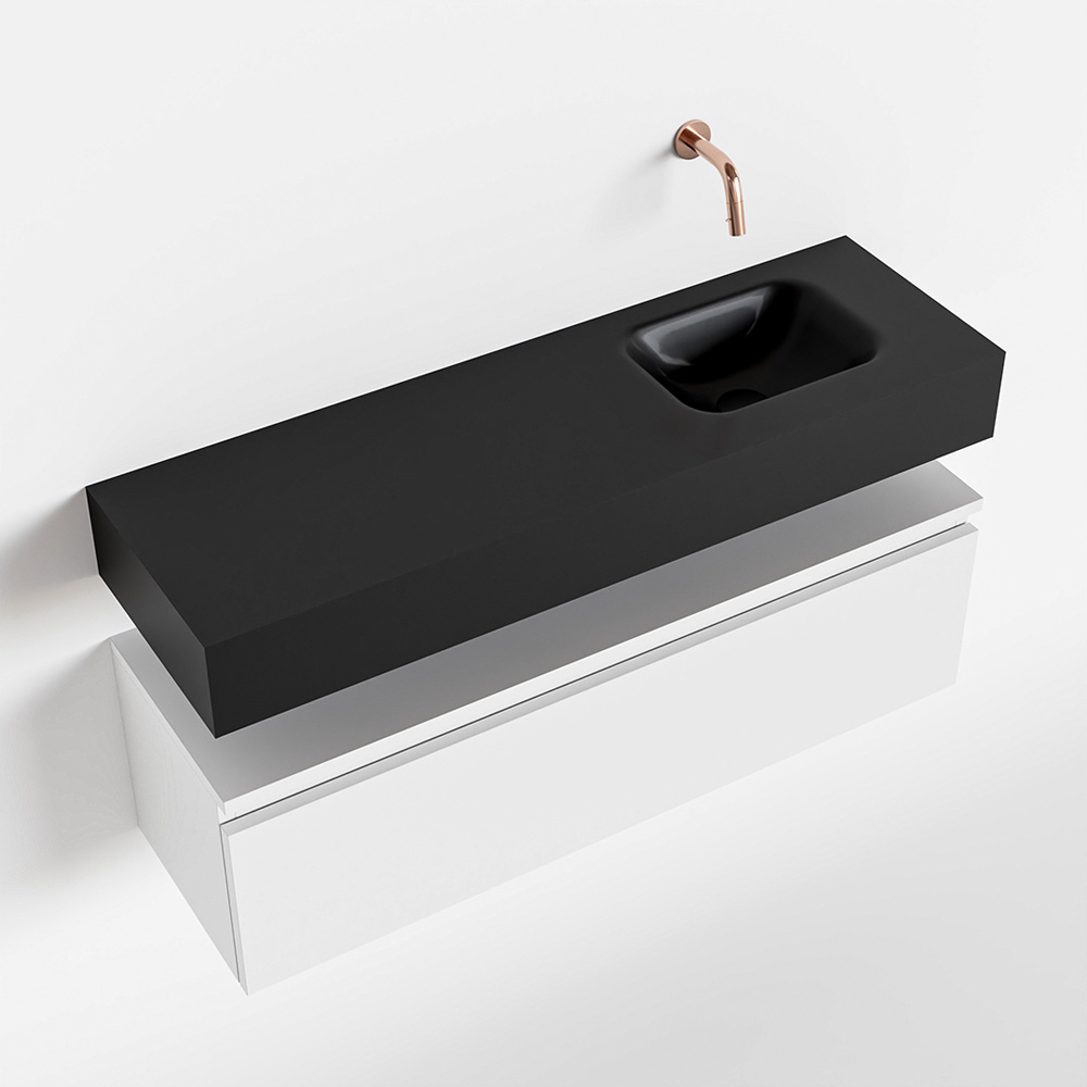 MONDIAZ ANDOR 100cm toiletmeubel talc. LEX 100cm wastafel urban positie rechts. Zonder kraangat - Afbeelding 4