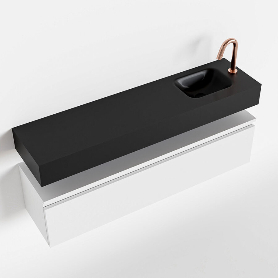 MONDIAZ ANDOR 120cm toiletmeubel talc. LEX 120cm wastafel urban positie rechts. Met 1 kraangat - Afbeelding 4