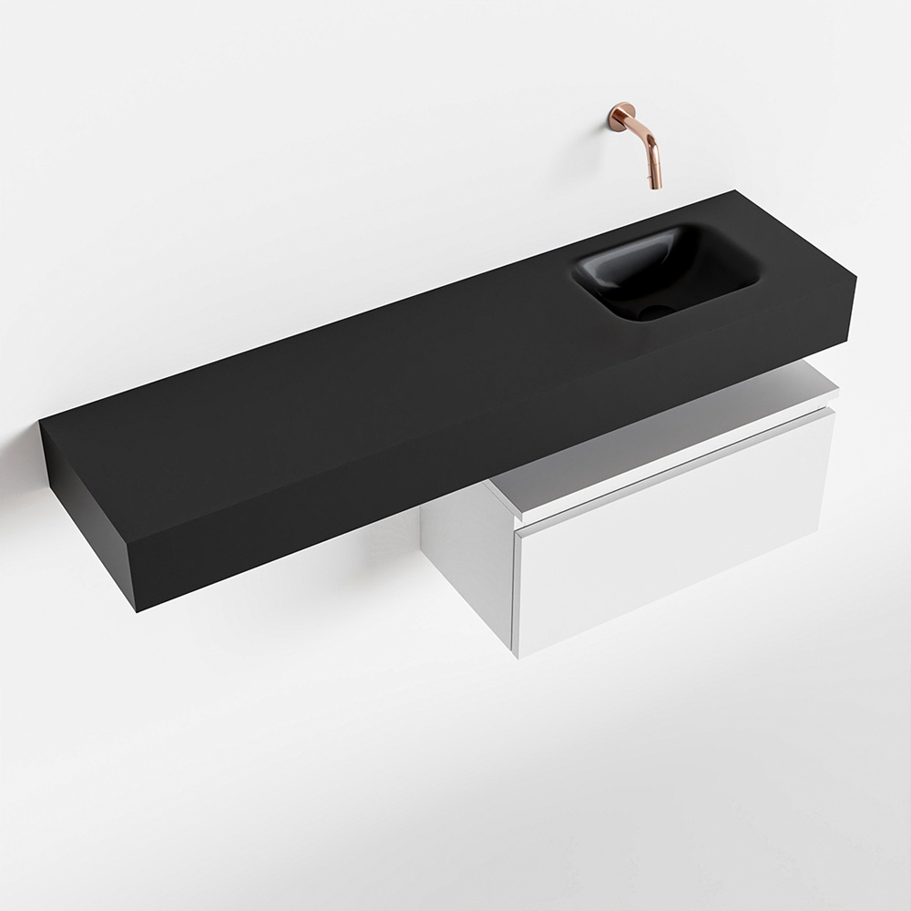 MONDIAZ ANDOR 60cm toiletmeubel talc. LEX 120cm wastafel urban positie rechts. Zonder kraangat - Afbeelding 4