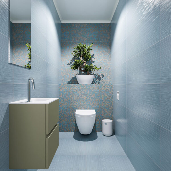 MONDIAZ ADA 40cm toiletmeubel army. LEX wastafel talc positie rechts. Met 1 kraangat