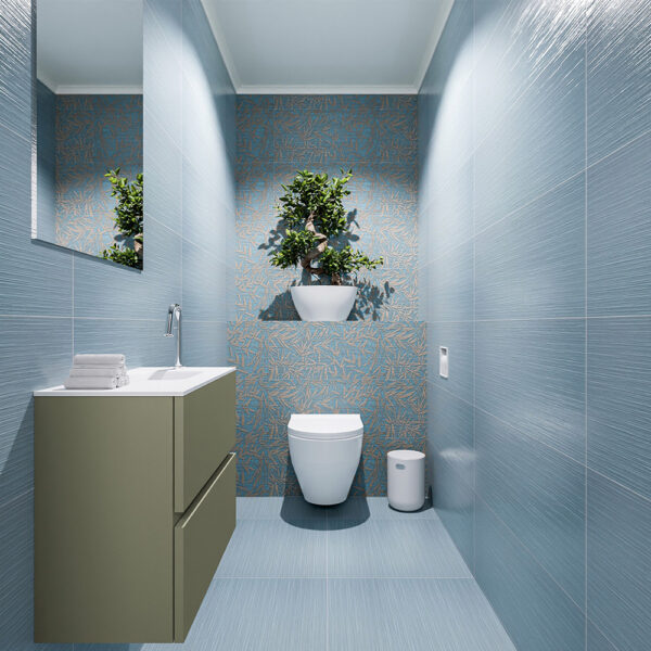 MONDIAZ ADA 60cm toiletmeubel army. LEX wastafel talc positie rechts. Met 1 kraangat