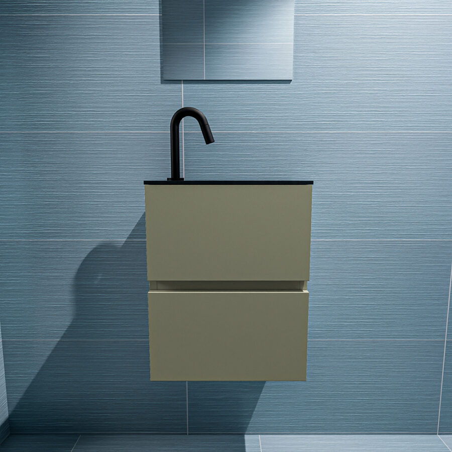 MONDIAZ ADA 40cm toiletmeubel army. LEX wastafel urban positie rechts. Met 1 kraangat - Afbeelding 3