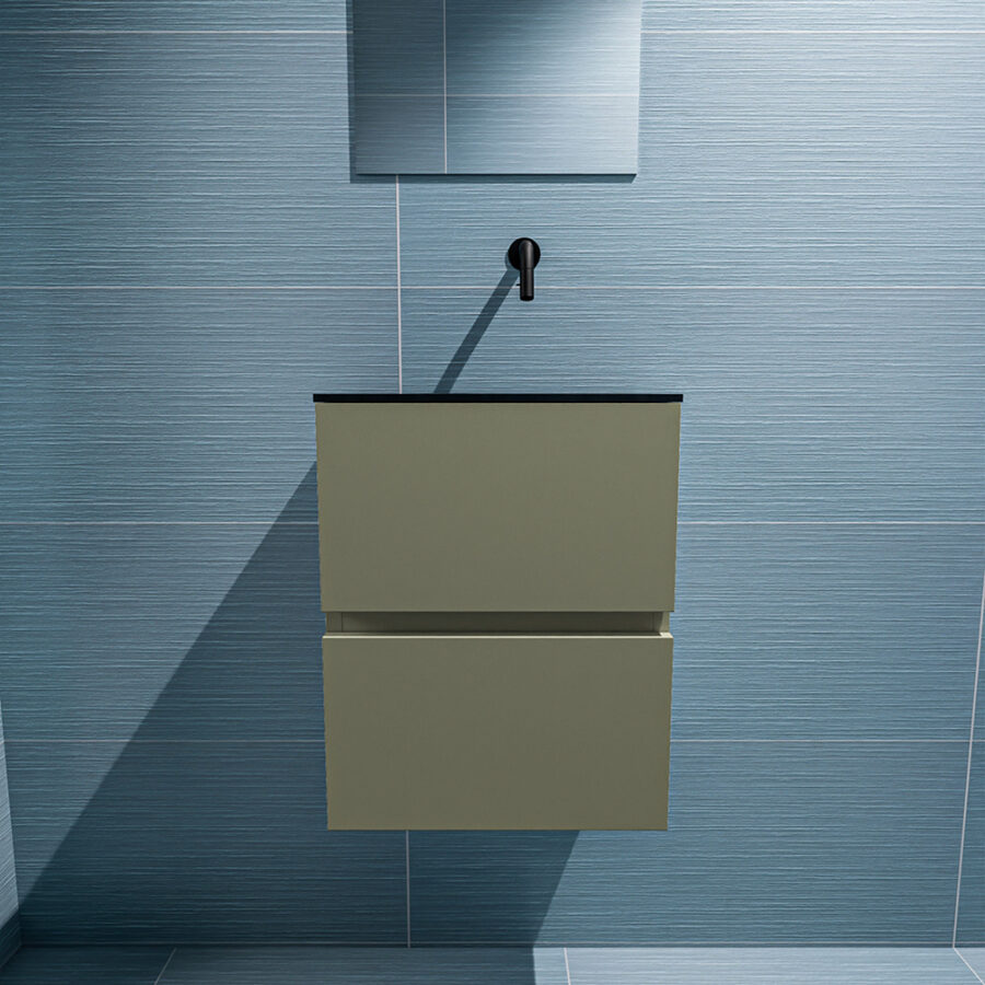 MONDIAZ ADA 40cm toiletmeubel army. LEX wastafel urban positie rechts. Zonder kraangat - Afbeelding 3