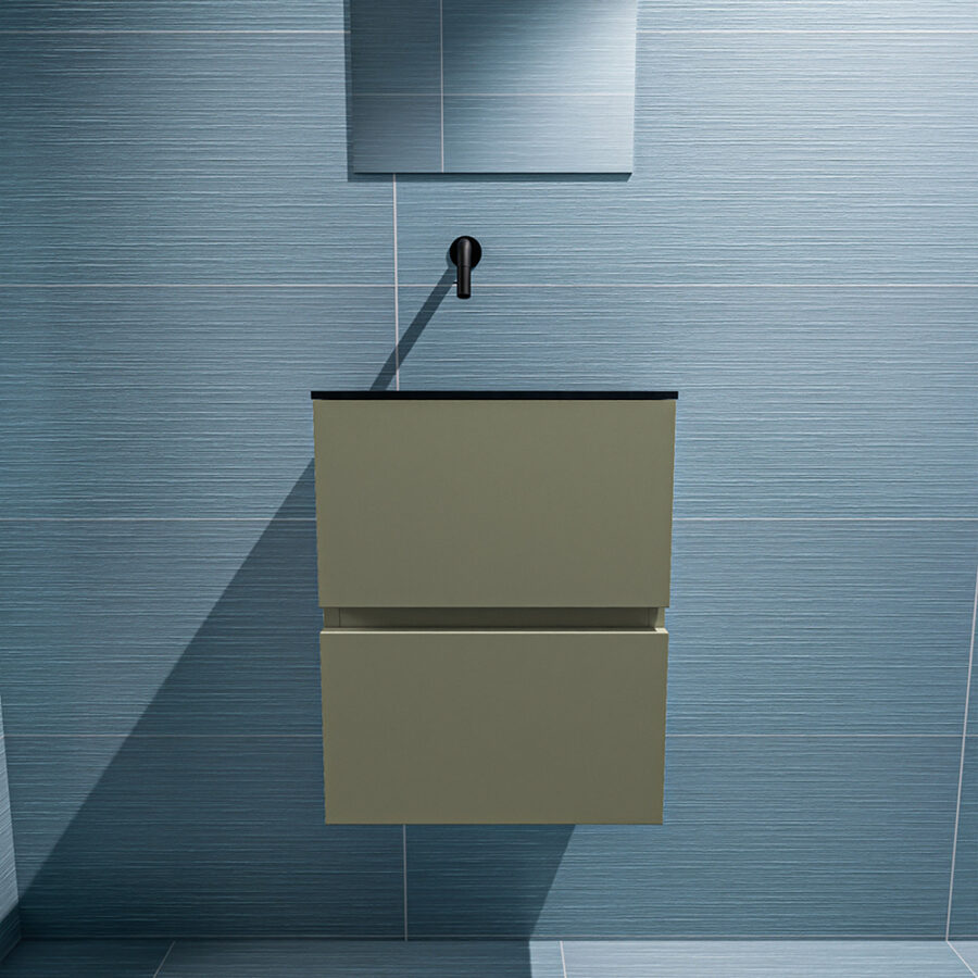 MONDIAZ ADA 40cm toiletmeubel army. LEX wastafel urban positie links. Zonder kraangat - Afbeelding 3