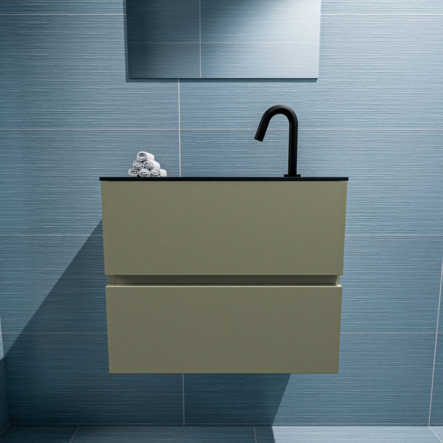 MONDIAZ ADA 60cm toiletmeubel army. LEX wastafel urban positie midden. Met 1 kraangat - Afbeelding 3