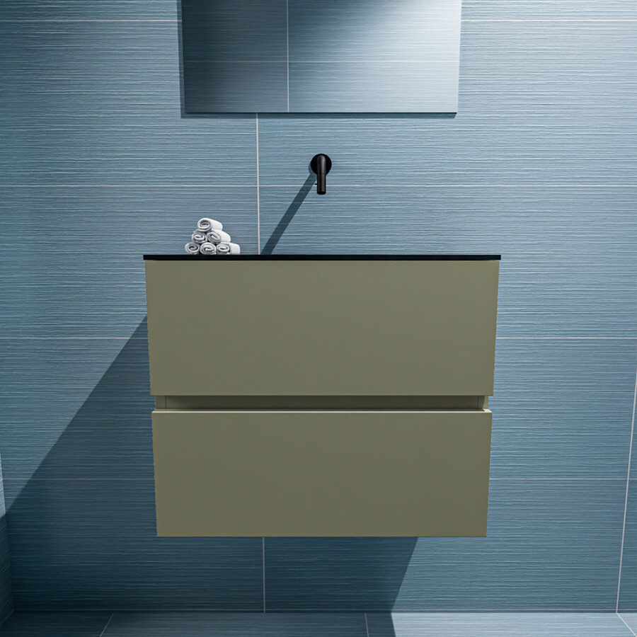 MONDIAZ ADA 60cm toiletmeubel army. LEX wastafel urban positie midden. Zonder kraangat - Afbeelding 3