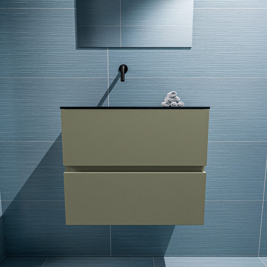 MONDIAZ ADA 60cm toiletmeubel army. LEX wastafel urban positie links. Zonder kraangat - Afbeelding 3