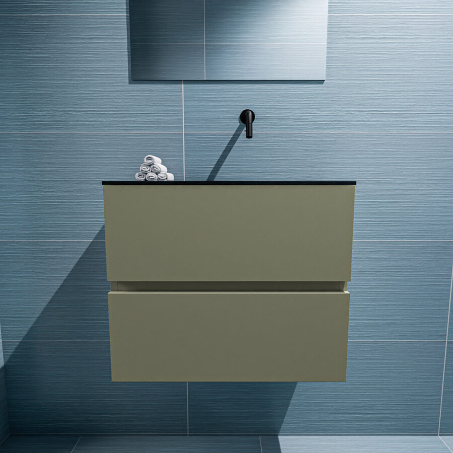 MONDIAZ ADA 60cm toiletmeubel army. LEX wastafel urban positie rechts. Zonder kraangat - Afbeelding 3