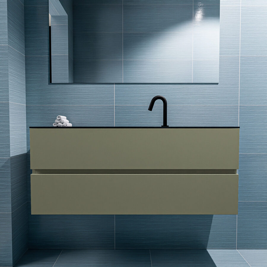 MONDIAZ ADA 120cm toiletmeubel army. LEX wastafel urban positie midden. Met 1 kraangat - Afbeelding 3