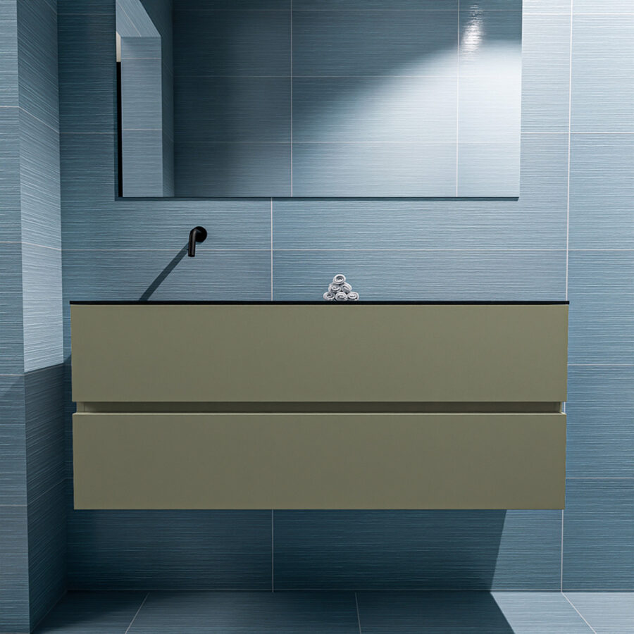 MONDIAZ ADA 120cm toiletmeubel army. LEX wastafel urban positie links. Zonder kraangat - Afbeelding 3