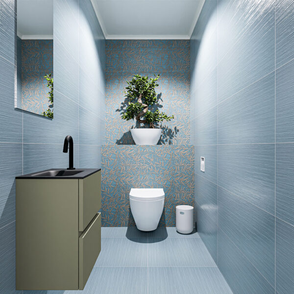 MONDIAZ ADA 40cm toiletmeubel army. LEX wastafel urban positie links. Met 1 kraangat