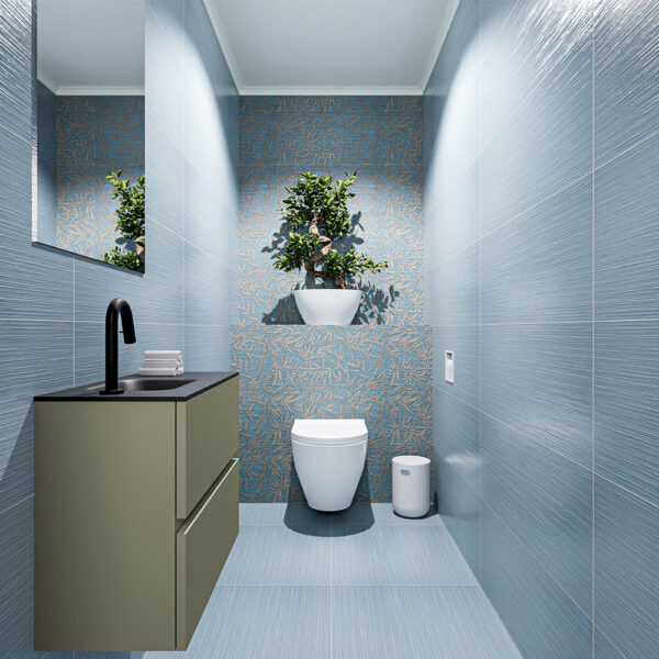 MONDIAZ ADA 60cm toiletmeubel army. LEX wastafel urban positie links. Met 1 kraangat