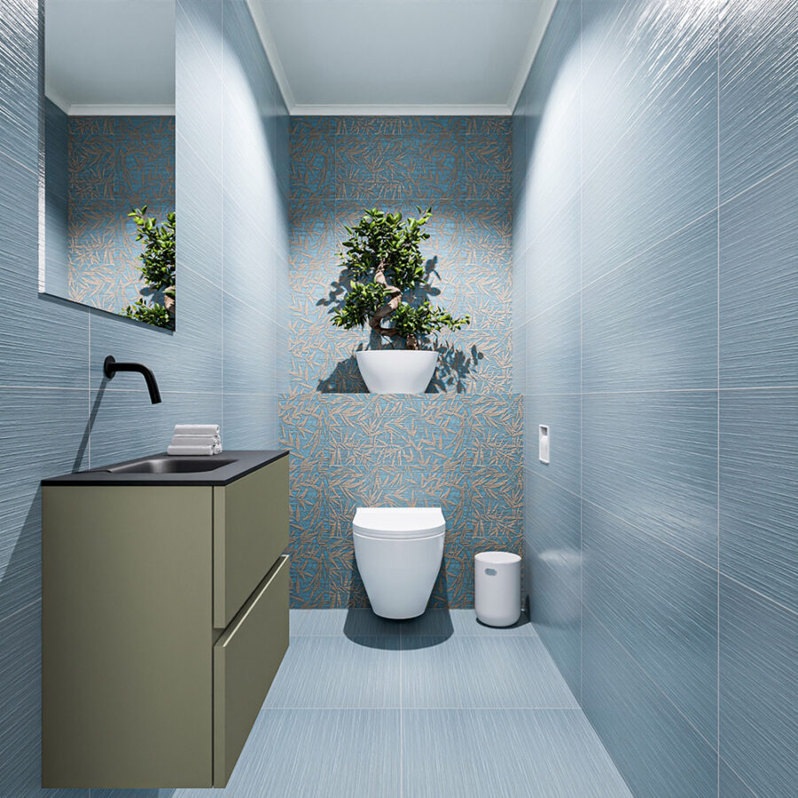 MONDIAZ ADA 60cm toiletmeubel army. LEX wastafel urban positie links. Zonder kraangat