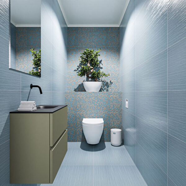 MONDIAZ ADA 60cm toiletmeubel army. LEX wastafel urban positie rechts. Zonder kraangat