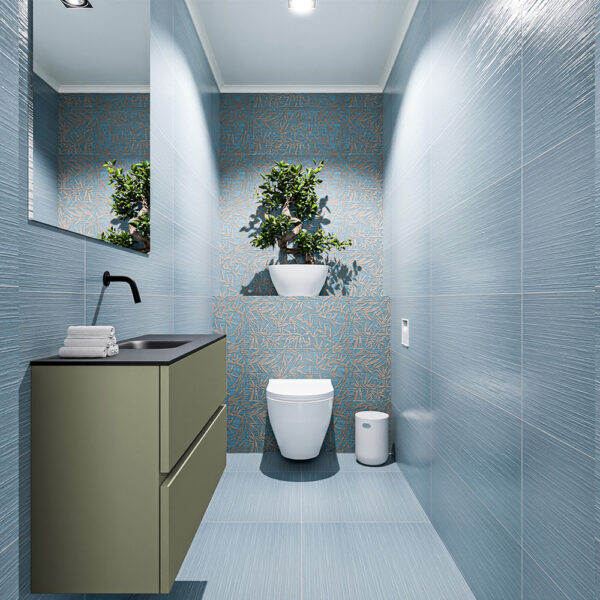 MONDIAZ ADA 80cm toiletmeubel army. LEX wastafel urban positie midden. Zonder kraangat