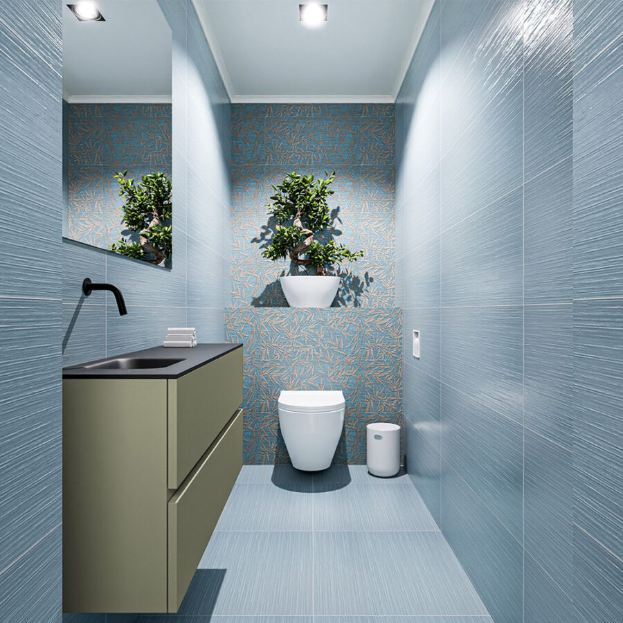 MONDIAZ ADA 100cm toiletmeubel army. LEX wastafel urban positie links. Zonder kraangat