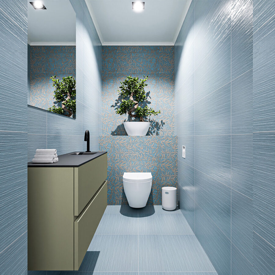 MONDIAZ ADA 100cm toiletmeubel army. LEX wastafel urban positie rechts. Met 1 kraangat