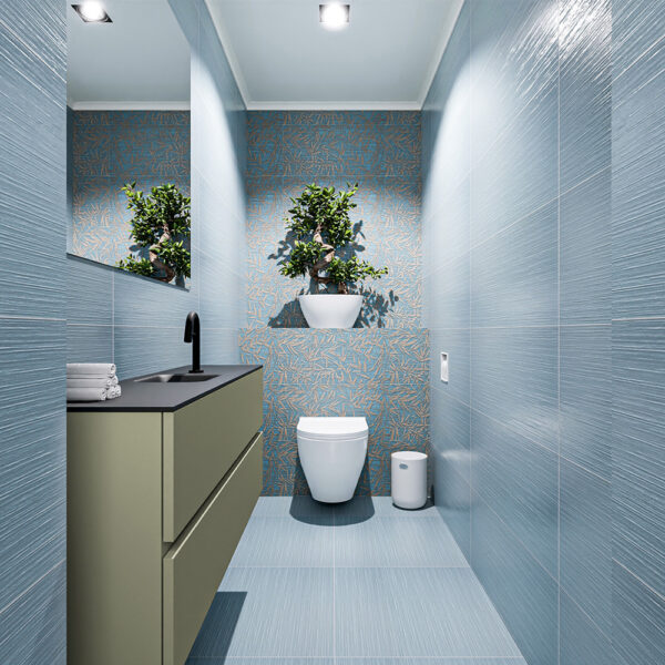 MONDIAZ ADA 120cm toiletmeubel army. LEX wastafel urban positie midden. Met 1 kraangat