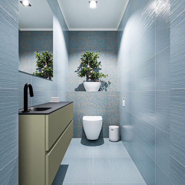 MONDIAZ ADA 120cm toiletmeubel army. LEX wastafel urban positie links. Met 1 kraangat