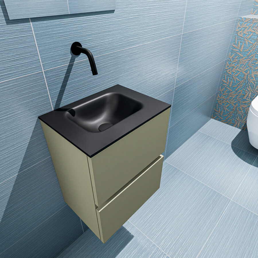 MONDIAZ ADA 40cm toiletmeubel army. LEX wastafel urban positie midden. Zonder kraangat - Afbeelding 2