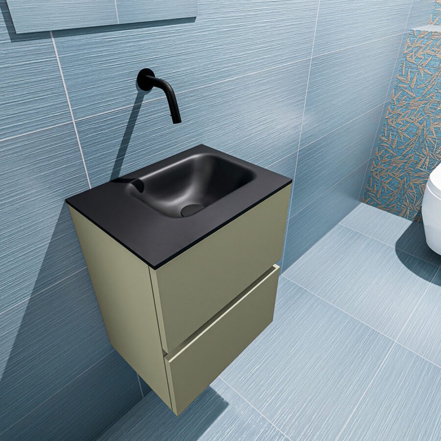 MONDIAZ ADA 40cm toiletmeubel army. LEX wastafel urban positie rechts. Zonder kraangat - Afbeelding 2