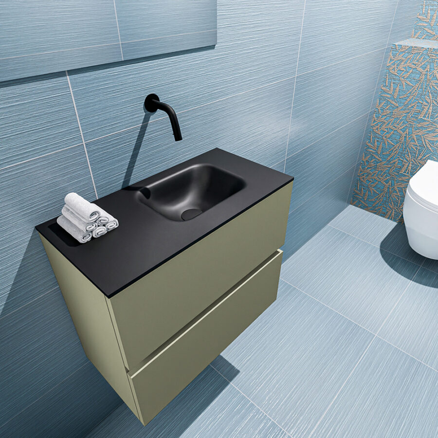 MONDIAZ ADA 60cm toiletmeubel army. LEX wastafel urban positie rechts. Zonder kraangat - Afbeelding 2