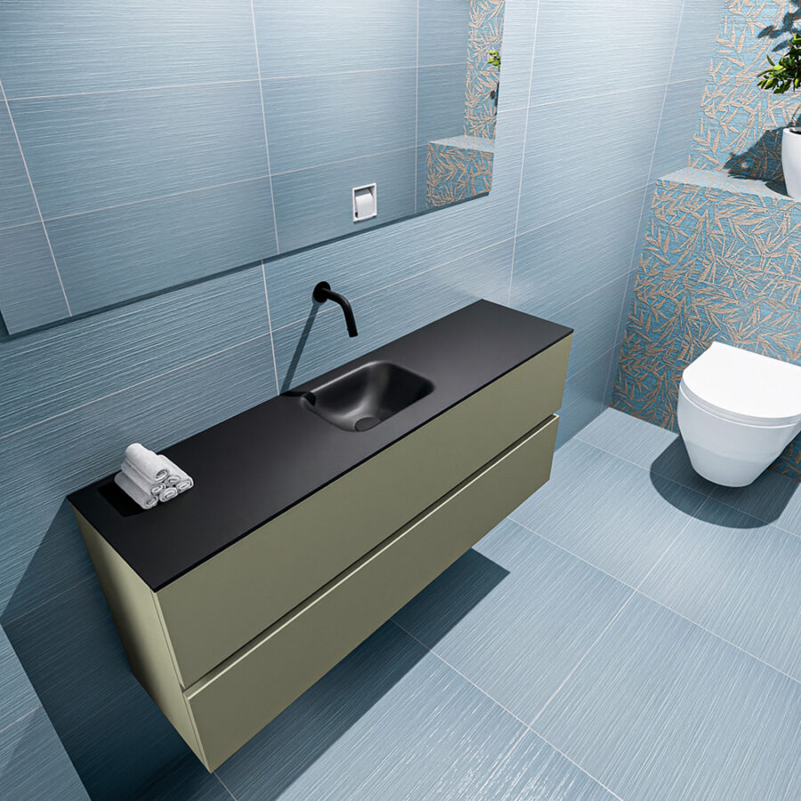 MONDIAZ ADA 120cm toiletmeubel army. LEX wastafel urban positie midden. Zonder kraangat - Afbeelding 2