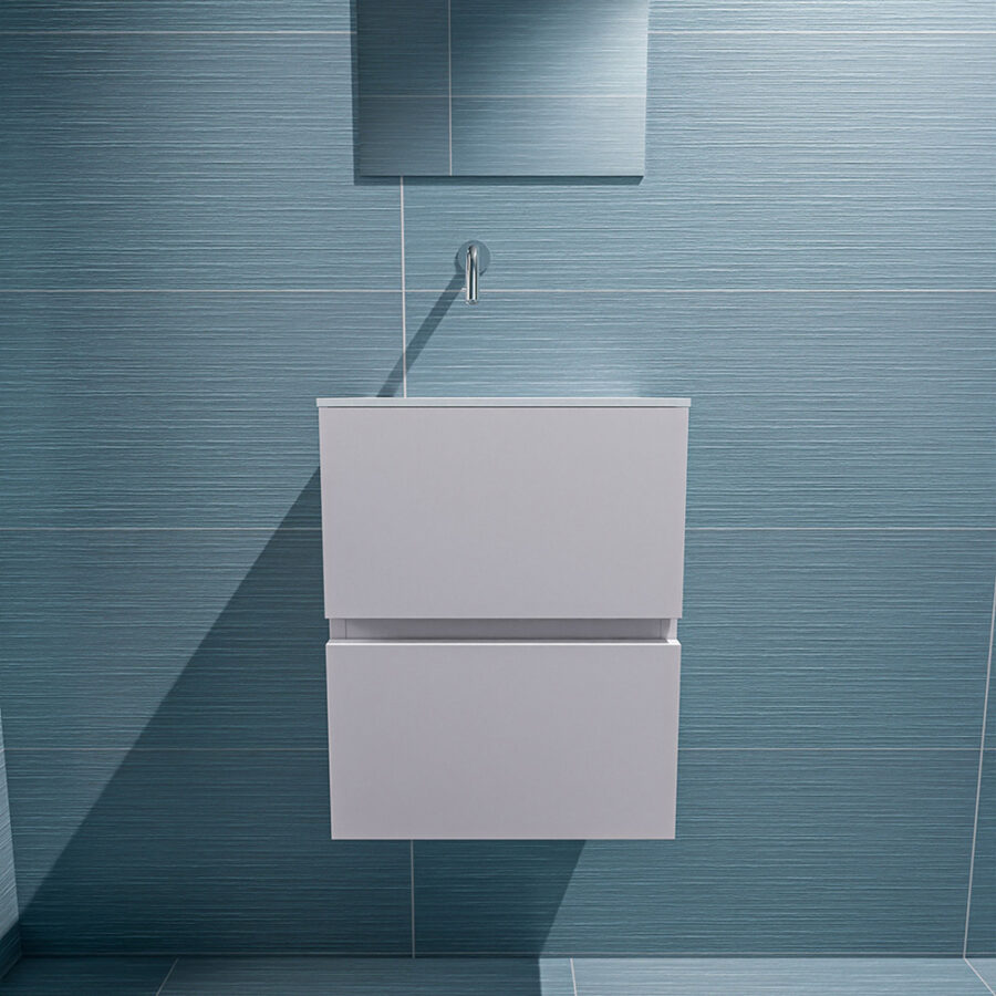 MONDIAZ ADA 40cm toiletmeubel cale. LEX wastafel talc positie links. Zonder kraangat - Afbeelding 3