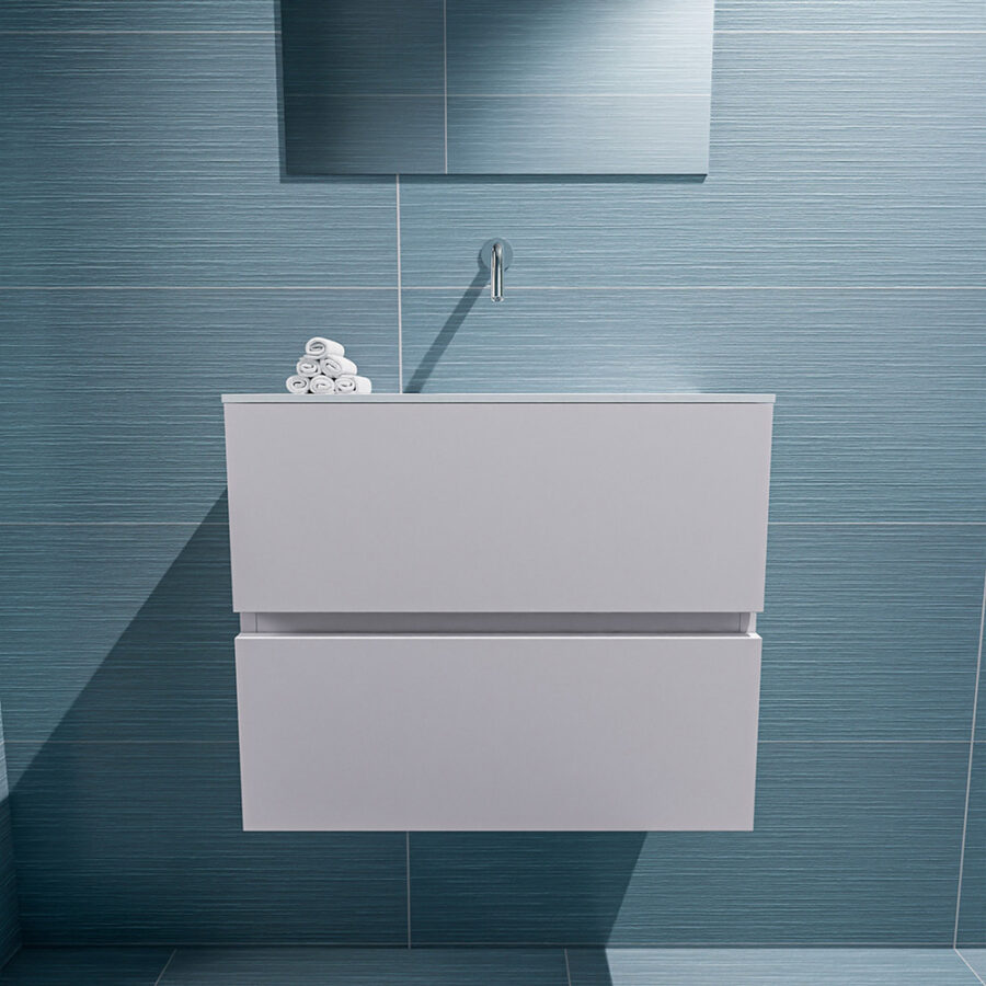 MONDIAZ ADA 60cm toiletmeubel cale. LEX wastafel talc positie midden. Zonder kraangat - Afbeelding 3