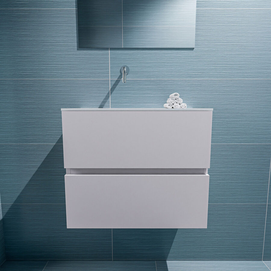 MONDIAZ ADA 60cm toiletmeubel cale. LEX wastafel talc positie links. Zonder kraangat - Afbeelding 3