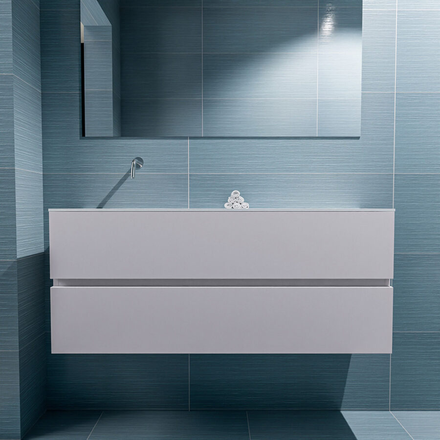 MONDIAZ ADA 120cm toiletmeubel cale. LEX wastafel talc positie links. Zonder kraangat - Afbeelding 3