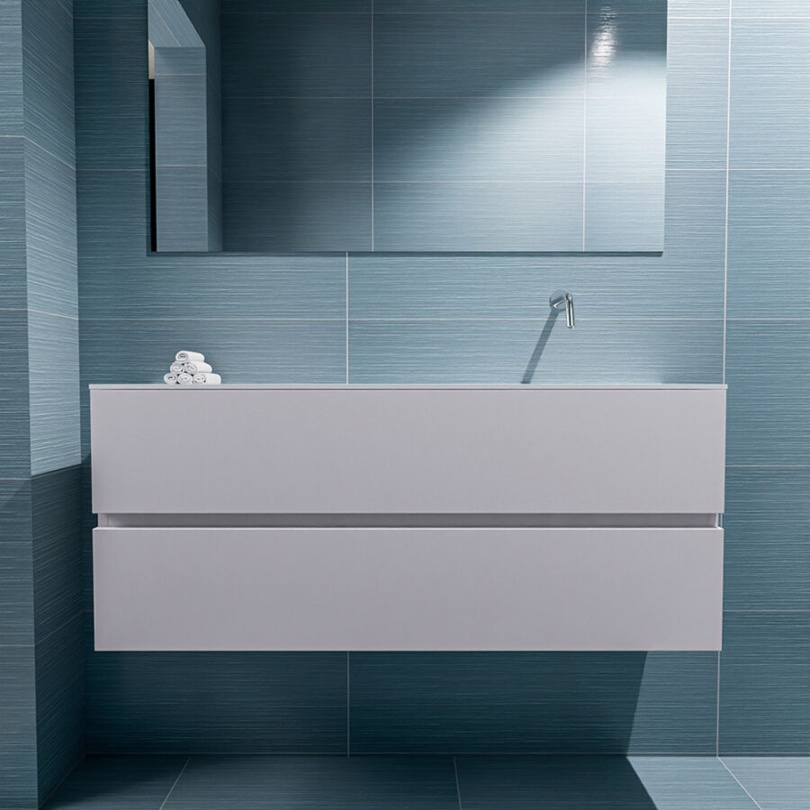 MONDIAZ ADA 120cm toiletmeubel cale. LEX wastafel talc positie rechts. Zonder kraangat - Afbeelding 3