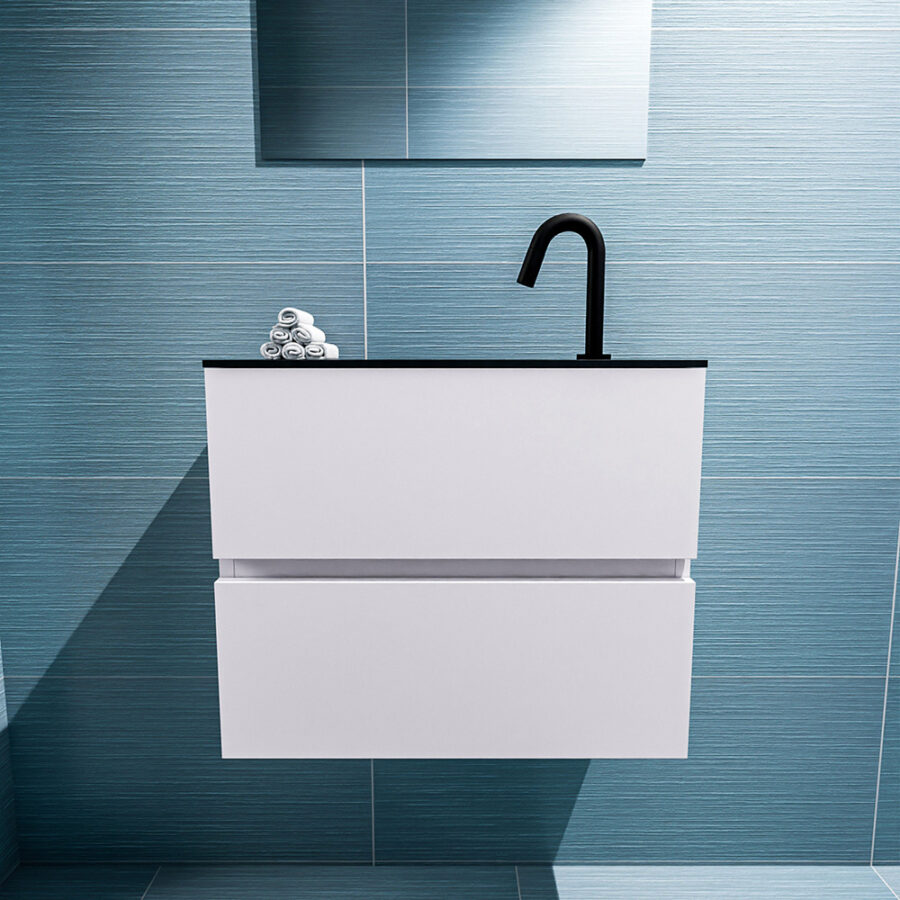 MONDIAZ ADA 60cm toiletmeubel cale. LEX wastafel urban positie midden. Met 1 kraangat - Afbeelding 3