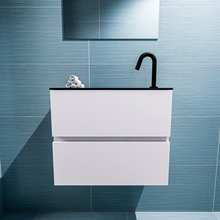 MONDIAZ ADA 60cm toiletmeubel cale. LEX wastafel urban positie rechts. Met 1 kraangat - Afbeelding 3