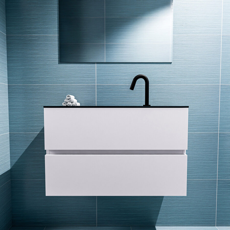 MONDIAZ ADA 80cm toiletmeubel cale. LEX wastafel urban positie midden. Met 1 kraangat - Afbeelding 3
