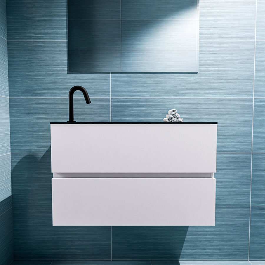 MONDIAZ ADA 80cm toiletmeubel cale. LEX wastafel urban positie links. Met 1 kraangat - Afbeelding 3