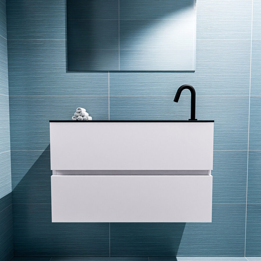 MONDIAZ ADA 80cm toiletmeubel cale. LEX wastafel urban positie rechts. Met 1 kraangat - Afbeelding 3