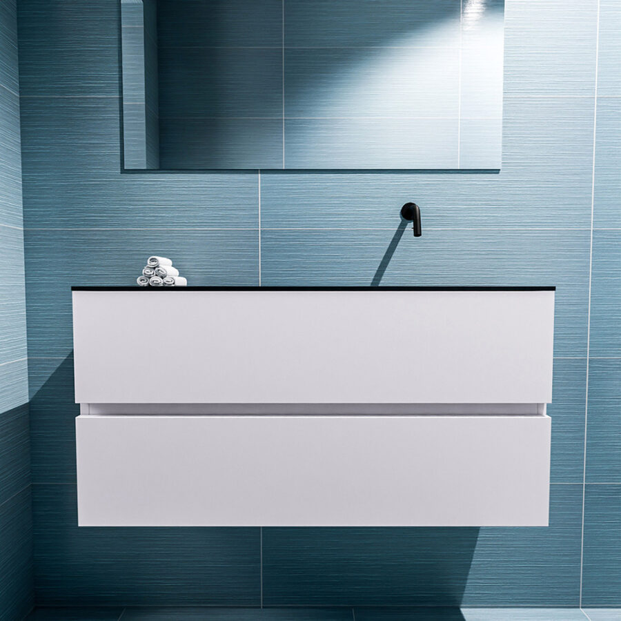 MONDIAZ ADA 100cm toiletmeubel cale. LEX wastafel urban positie rechts. Zonder kraangat - Afbeelding 3