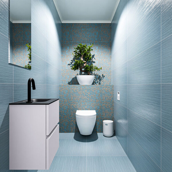 MONDIAZ ADA 40cm toiletmeubel cale. LEX wastafel urban positie rechts. Met 1 kraangat