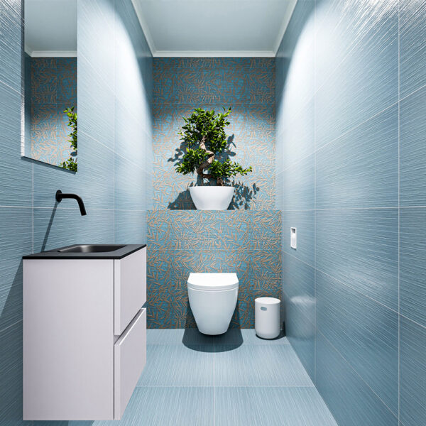 MONDIAZ ADA 40cm toiletmeubel cale. LEX wastafel urban positie rechts. Zonder kraangat