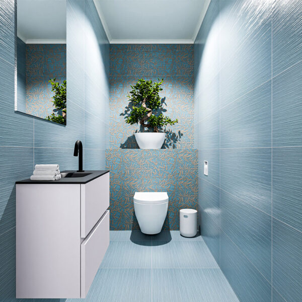 MONDIAZ ADA 60cm toiletmeubel cale. LEX wastafel urban positie midden. Met 1 kraangat