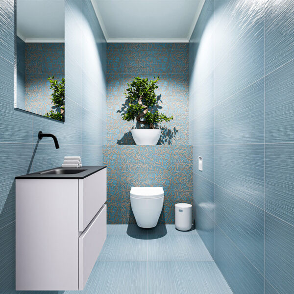 MONDIAZ ADA 60cm toiletmeubel cale. LEX wastafel urban positie links. Zonder kraangat