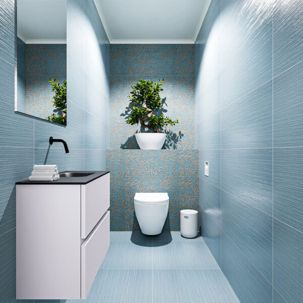 MONDIAZ ADA 60cm toiletmeubel cale. LEX wastafel urban positie rechts. Zonder kraangat