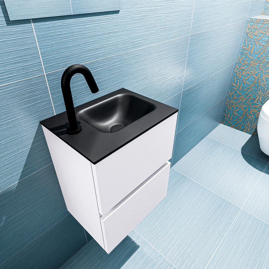 MONDIAZ ADA 40cm toiletmeubel cale. LEX wastafel urban positie rechts. Met 1 kraangat - Afbeelding 2