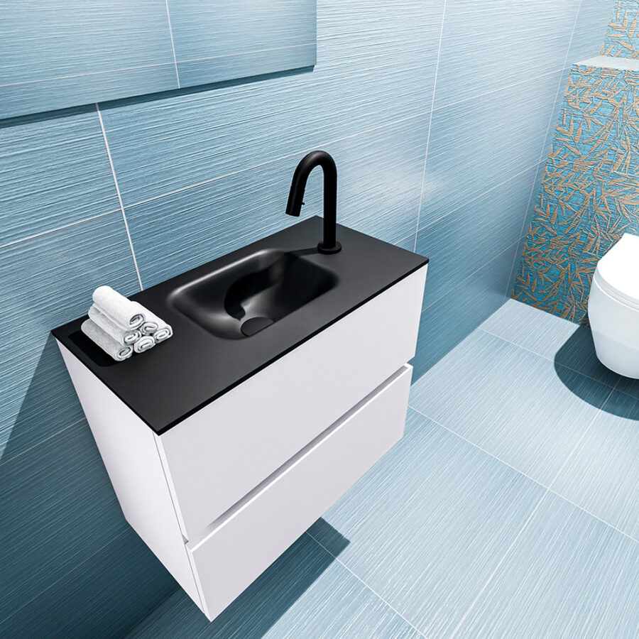 MONDIAZ ADA 60cm toiletmeubel cale. LEX wastafel urban positie midden. Met 1 kraangat - Afbeelding 2