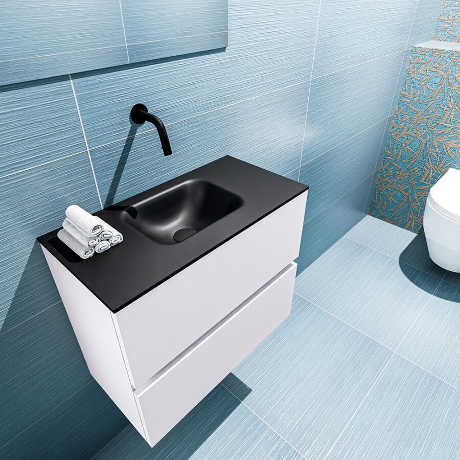 MONDIAZ ADA 60cm toiletmeubel cale. LEX wastafel urban positie midden. Zonder kraangat - Afbeelding 2