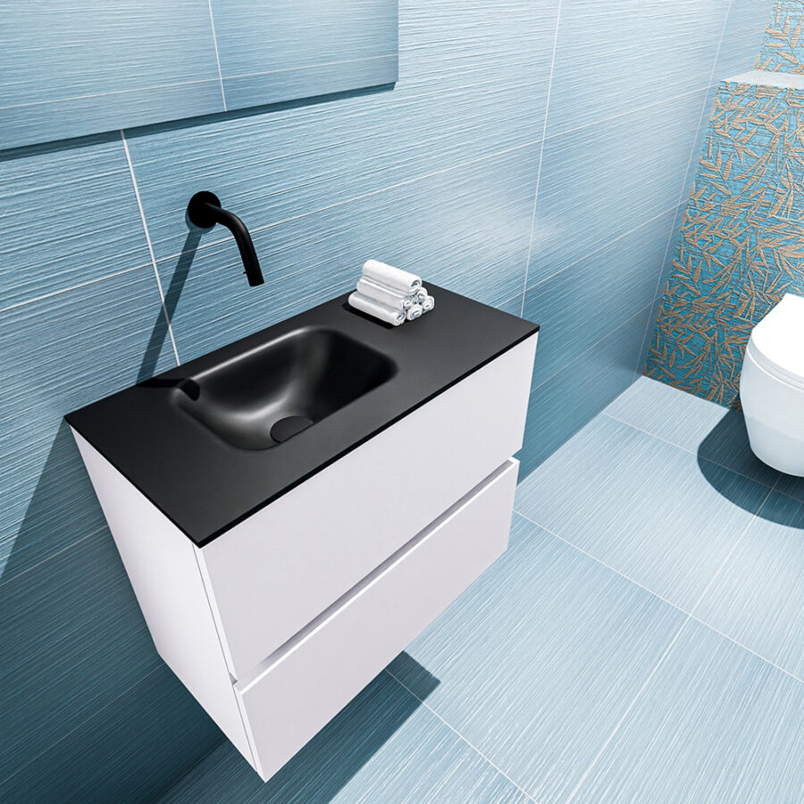 MONDIAZ ADA 60cm toiletmeubel cale. LEX wastafel urban positie links. Zonder kraangat - Afbeelding 2