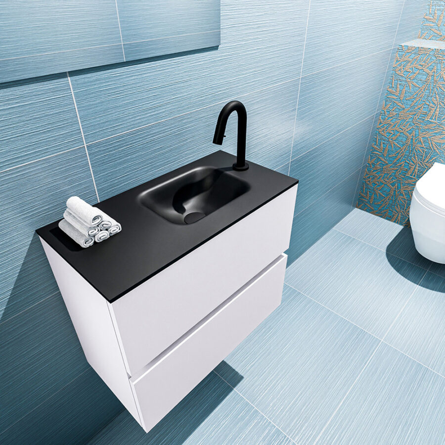MONDIAZ ADA 60cm toiletmeubel cale. LEX wastafel urban positie rechts. Met 1 kraangat - Afbeelding 2