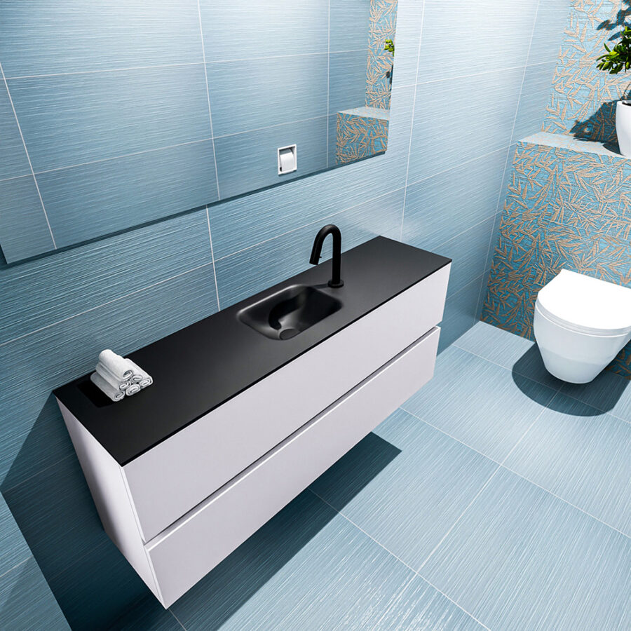 MONDIAZ ADA 120cm toiletmeubel cale. LEX wastafel urban positie midden. Met 1 kraangat - Afbeelding 2
