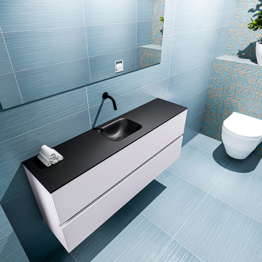 MONDIAZ ADA 120cm toiletmeubel cale. LEX wastafel urban positie midden. Zonder kraangat - Afbeelding 2